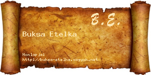 Buksa Etelka névjegykártya